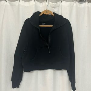Black Lululemon Cropped Scuba Quarter Zip